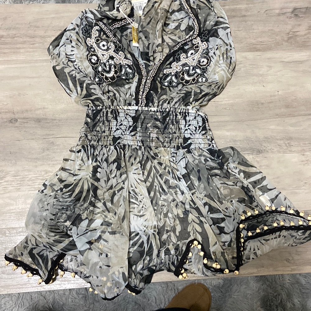 Ramy Brook Tanya V neck floral romper